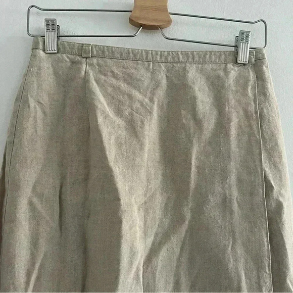 Liz Claiborne Maxi Linen Skirt Oatmeal Color Sz 6 - Picture 2 of 7